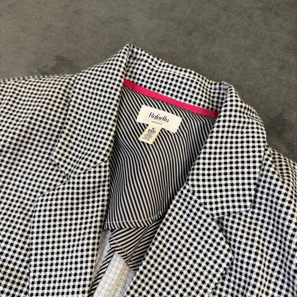 Rafaella Jackets & Blazers - Rafaella Weekend Blazer Womens Small Black Gingham Single Button Stretch